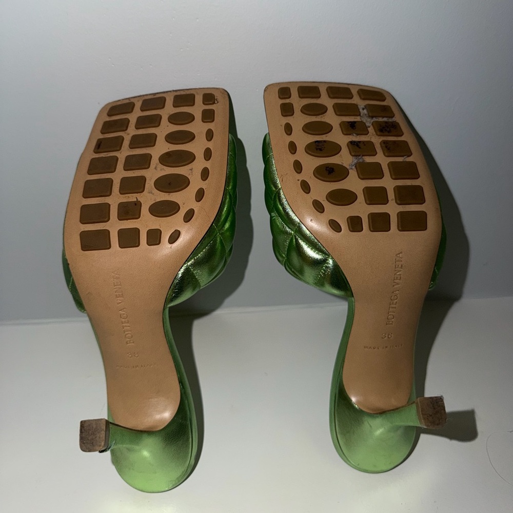 Authentic BOTTEGA VENETA Mule Heels Metallic Size 38 - Picture 5 of 14